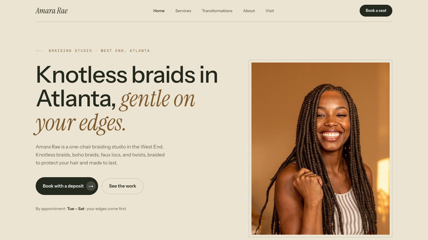 The Template Four website design